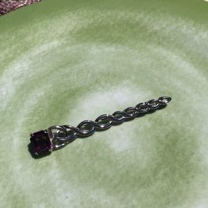 Elegant Silver and Amethyst Brooch